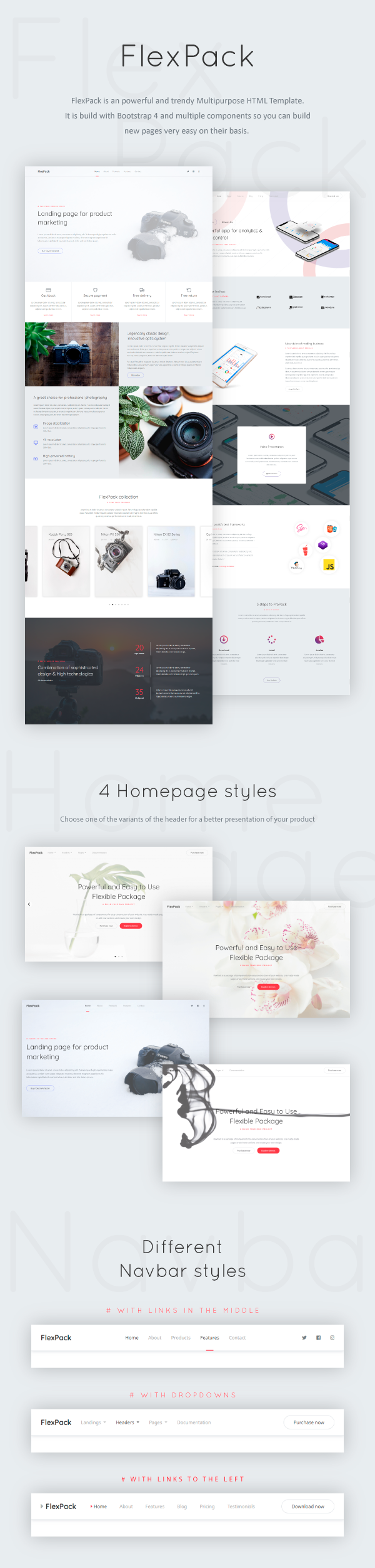 FlexPack - Multipurpose HTML Landing Pages Package - 1
